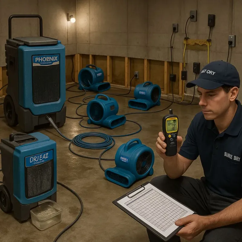 Structural Drying and Dehumidification process in Mount Olive, IL
